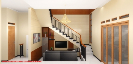 Konsep Gambar 3D Interior Ruang TV Bapak Rachadian Ahmad