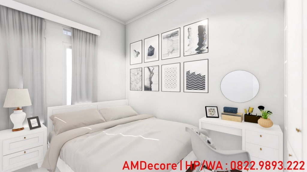 Gambar desain rumah minimalis skandinavia kamar utama